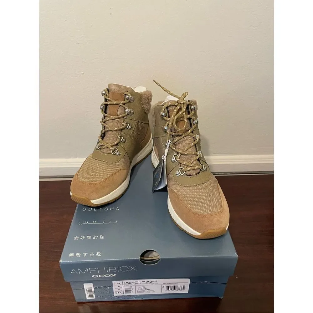 Geox Women’s Braies waterproof, breathable Faux fur hiker boot size 8, NIB